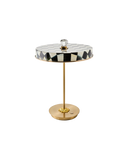 Courtly Check LED Rechargeable Disk Table Lamp