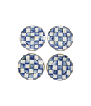 Royal Check Enamel Appetizer Plates - Set of 4