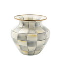 Sterling Check Enamel Large Vase