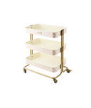 Rosy Check 3-Tier Kitchen Cart