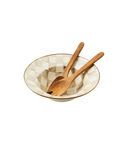 Mocha Check Salad Serving Set
