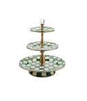 Emerald Check Three Tier Sweet Stand