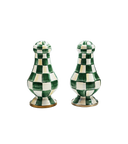 Emerald Check Large Salt & Pepper Shakers