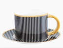 Crıstına Re Teacup & Saucer Pinstripe Ebony