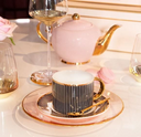 Crıstına Re Teacup & Saucer Pinstripe Ebony