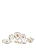 Wanelli Pia Flowers Desenli Bone China 60 Parça 12 Kişilik Yemek Takımı