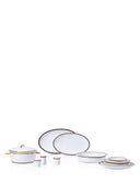 Wanelli Roys Black Bone China Porselen 60 Parça 12 Kişilik Yemek Takımı