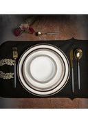 Wanelli Roys Black Bone China Porselen 60 Parça 12 Kişilik Yemek Takımı